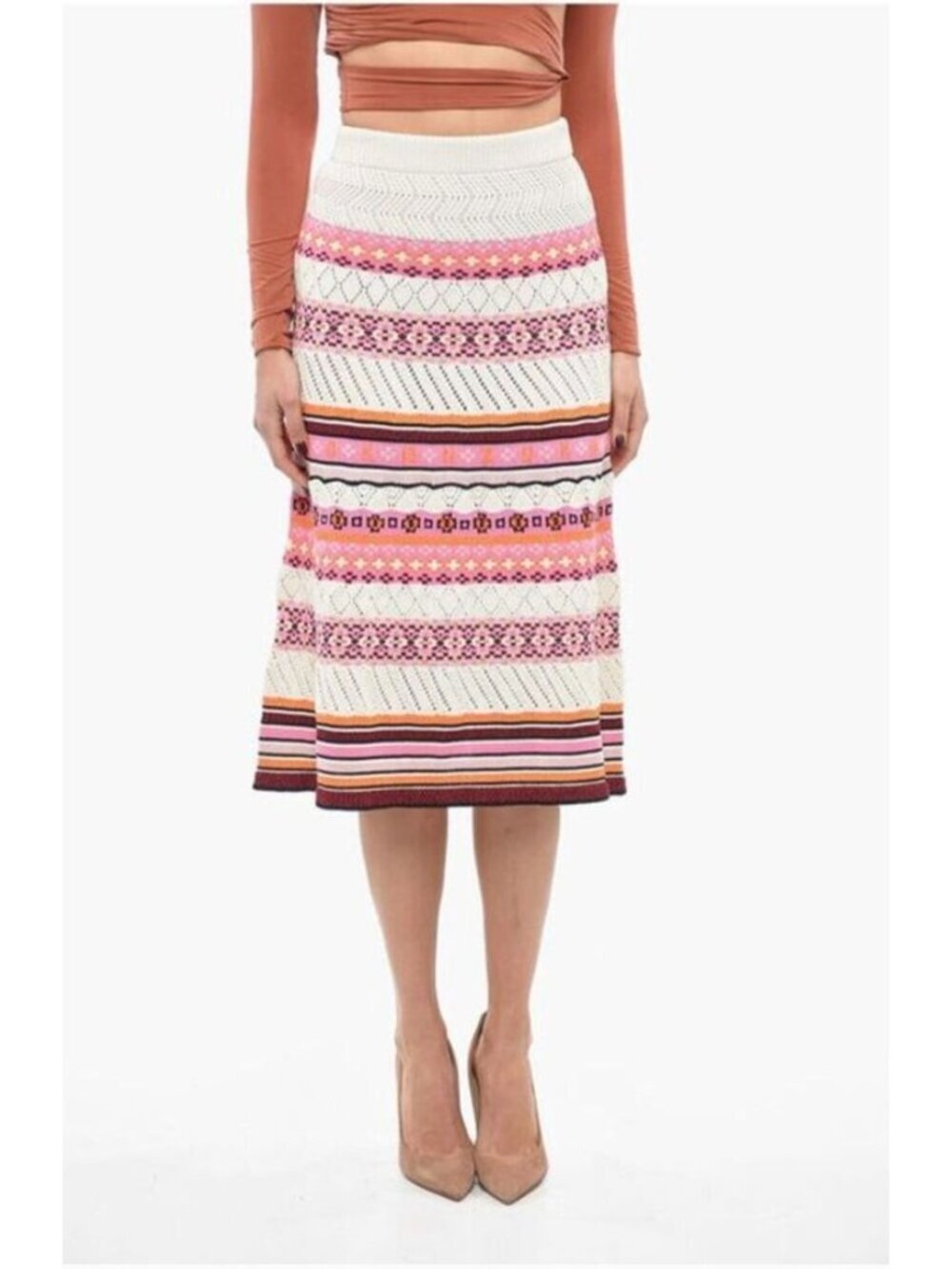 kenzo crochet midi skirt